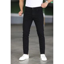 Modamesto Erkek Siyah Slim Fit Likralı Jean Pantolon