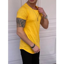 Modefendicom Slim Fit Oval Kesim Pamuk Basic Tshırt