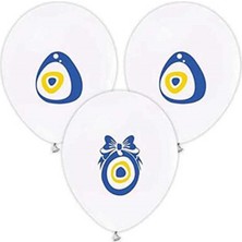 Keskin Sound Nazar Boncuğu Beyaz Balon 100 Lü