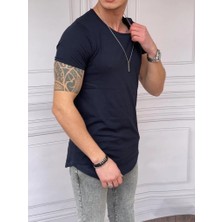 Modefendicom Slim Fit Oval Kesim Pamuk Basic Tshırt