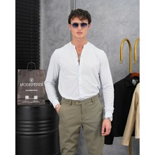 Modefendicom Pamuk Likra Hakim Yaka Gömlek