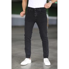 Ser Joven Erkek Antrasit Slim Fit Likralı Jean Pantolon