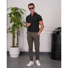 Modefendicom Pamuk Likra Slim Fit Kalıp Bebe Yaka Fermuarlı Tshirt