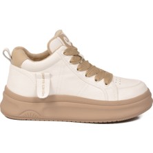 Pierre Cardin Beyaz Bilek Boy Kaymaz Taban Kadın Bağcıklı Sneaker 11517 G