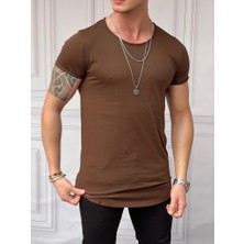 Modefendicom Slim Fit Oval Kesim Pamuk Basic Tshırt