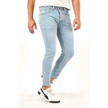 Ser Joven Erkek Buz Mavi Slim Fit Likralı Dar Paça Kot Pantolon