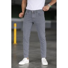 Modamesto Erkek Füme Slim Fit Likralı Jean Pantolon