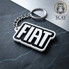 Scay Fiat Logolu 3D Tasarım Anahtarlık - Honeycomb Desenli V3