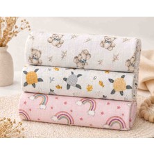 Childmechild Çok Amaçlı Müslin Örtü & Battaniye 3'lü Set %100 Pamuk 80X90 cm