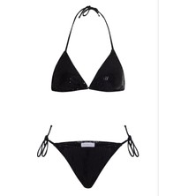 Aquella Parlak Dokulu Üçgen Bikini Takımı Siyah 210-1427