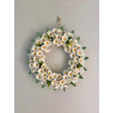 Özgürce Şık Papatya Çelenk, Kapı Dekorasyonu, Zarif Ev Süsleme Aksesuarı