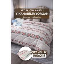 DuruClass Home Çift Kişilik Yazlık Desenli Yorgan Premium 195X215CM Polycotton Nefes Alan Doku I 200GSM Terletmez