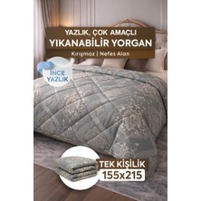 DuruClass Home Tek Kişilik Yazlık Desenli Yorgan Premium 155X215CM Polycotton Nefes Alan Doku I 200GSM Terletmez