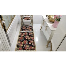 PremiumPort Renkli Banyo Halısı ve Klozet Takımı 3'lü Set, Konfor ve Şıklık Için