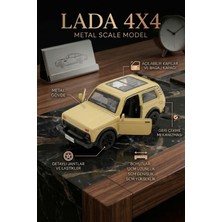 Craftivio Lada Niva 4x4 Metal Çek Bırak Oyuncak Araba Açılabilir Kapılı Diecast Model Araç 12 cm