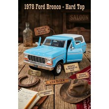 Craftivio 1978 Ford Bronco Hard Top 1:24 Ölçek Die-Cast Metal Model Araba - Mavi/beyaz - Motor Max