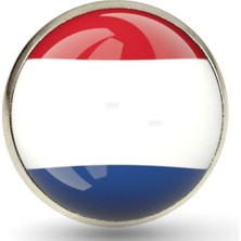 Tamgacrafts Hollanda (Netherlands) Bayrak Rozeti Paslanmaz Çelik Yuvarlak Yaka Pin