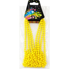 Kaia Life Neon Sarı Boncuk Kolye 80 cm – Retro 80’ler 90’lar Parti Aksesuarı