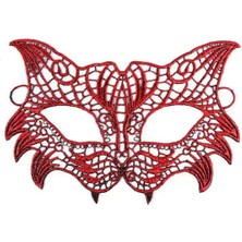 Marsilyan Kırmızı Dantel Masquerade Maskesi 8 No