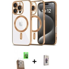 Marsilyan™- iPhone 16 Pro Kılıf Nova Işık Özel Seri - Siyah Bilvis 3D Cam Ekran Koruyucu + Çöl Titanyum Raze Metal Kamera Lens