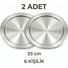 Tiesa Home Alüminyum 2 Adet 6 Kişilik 33CM Kadayıf Künefe Tatlı Pişirme Tepsisi Tabağı