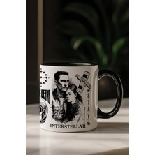 Hamiki Interstellar Yıldızlararası Özel Tasarım Içi Siyah Porselen Kupa Bardak