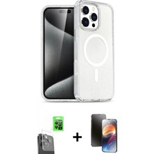 Marsilyan™- iPhone 16 Pro Kılıf Nova Asil Prime - Siyah 3D Antistatik Mat Seramik Nano Ekran Koruyucu + Siyah Raze Metal Kamera Lens