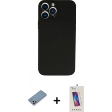 Marsilyan™- iPhone 13 Pro Max Kılıf Ahenk Serisi - Siyah Joko 5d Cam + Gökkuşağı Shine Kamera Lens Koruma Cam