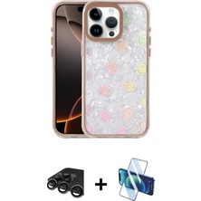 Marsilyan™- iPhone 15 Pro Max Kılıf Odak Prime - Siyah 3D Antistatik Seramik Nano Ekran Koruyucu + Titanyum Gri Raze Metal Kamera Lens