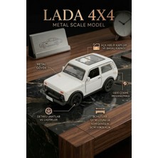 Craftivio Lada Niva 4x4 Metal Çek Bırak Oyuncak Araba Açılabilir Kapılı Diecast Model Araç 12 cm