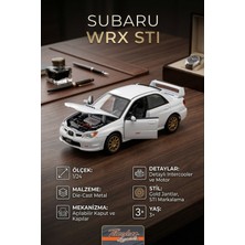 Craftivio Motormax Subaru Impreza Wrx Stı 1:24 Ölçek Beyaz Metal Model Araba - Açılır Kapı ve Kaput