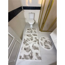 PremiumPort Kaymaz Taban 70X100 Klozet Takımı Saçaklı, Şık ve Dayanıklı Banyo Aksesuarı