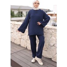 İmaj Butik Lacivert Ispanyol Kol Tunik Pantolonlu Takım