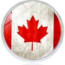 Tamgacrafts Kanada (Canada) Bayrak Rozeti Paslanmaz Çelik Yuvarlak Yaka Pin