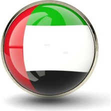 Tamgacrafts Birleşik Arap Emirlikleri (Uae) Bayrak Rozeti Paslanmaz Çelik Yuvarlak Yaka Pin