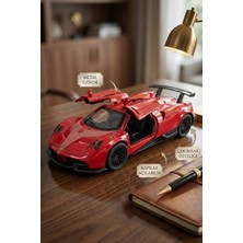 Craftivio Metal Çek Bırak Oyuncak Araba Pagani Huayra Model 12CM Kapıları Açılan Spor Araba Diecast