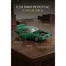 Craftivio Motor Max 1:24 1969 Pontiac Gto Judge Yeşil Diecast Model Araba Lisanslı Açılır Kapı ve Kaput