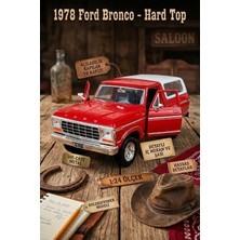 Craftivio 1978 Ford Bronco Hard Top 1:24 Ölçek Die-Cast Metal Model Araba - Kırmızı/beyaz - Motor Max