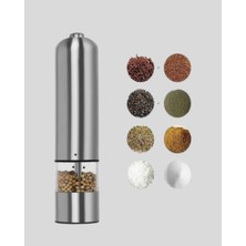 Ronanna Modern Otomatik Baharat Öğütücü Seti – Pilli, Paslanmaz Çelik, LED Aydınlatmalı - Lisinya