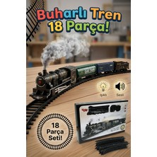 Craftivio Vardem Işıklı Sesli Pilli Buharlı Tren Seti 18 Parça Raylı Oyuncak Tren
