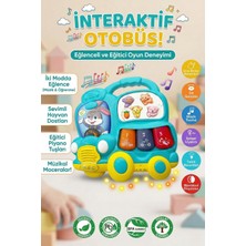 Craftivio Eğitici Müzikli Interaktif Bebek Otobüsü - Işıklı Sesli Hayvanlı Piyano Oyuncak - 6+ Ay