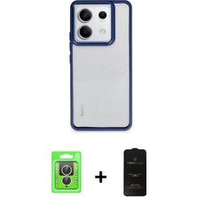 Marsilyan™- Redmi Note 13 Pro 4g Kılıf Nova Işık Serisi - Siyah 6d Antistatik Mat Seramik Hayalet Nano Ekran Koruyucu + Gümüş Raze Metal Kamera Lens