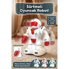 Craftivio Sürtmeli Bas Git Oyuncak Robot - Kırmızı Hareketli Kollu Eğitici Bebek ve Çocuk Oyuncağı 12 cm