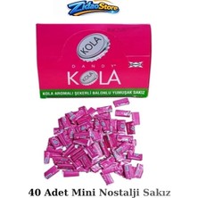 Emrah Gültekin Nostalji 40 Adet Dandy Kola Aromalı Şekerli Balonlu Yumuşak Sakız Kutu Ekonomik Orta Paket Hediye Paketinde