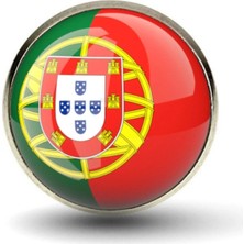 Tamgacrafts Portekiz (Portugal) Bayrak Rozeti Paslanmaz Çelik Yuvarlak Yaka Pin