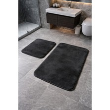 PremiumPort Yıkanabilir 2’li Banyo Paspas Seti, Ultra Yumuşak Peluş, 40X60 ve 60X90
