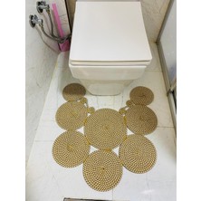 PremiumPort Doğal Jüt ve Hasır Banyo Paspası, Klozet Önü ve Çift Taraflı Kullanım
