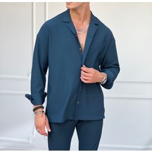 Modefendicom Fitil Desen Uzunkol  Gömlek