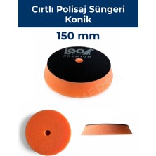 Leo Premium Konik Cırtlı Polisaj Süngeri 150 x 125 x 25 mm (Ortası Delik)