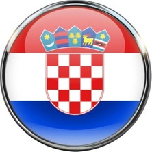 Tamgacrafts Hırvatistan (Croatia) Bayrak Rozeti Paslanmaz Çelik Yuvarlak Yaka Pin
